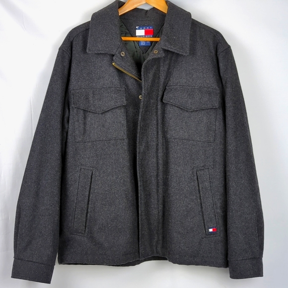 Tommy Hilfiger Other - TOMMY HILFILGER Men's Gray Wool Cargo Field Jacket Size Medium